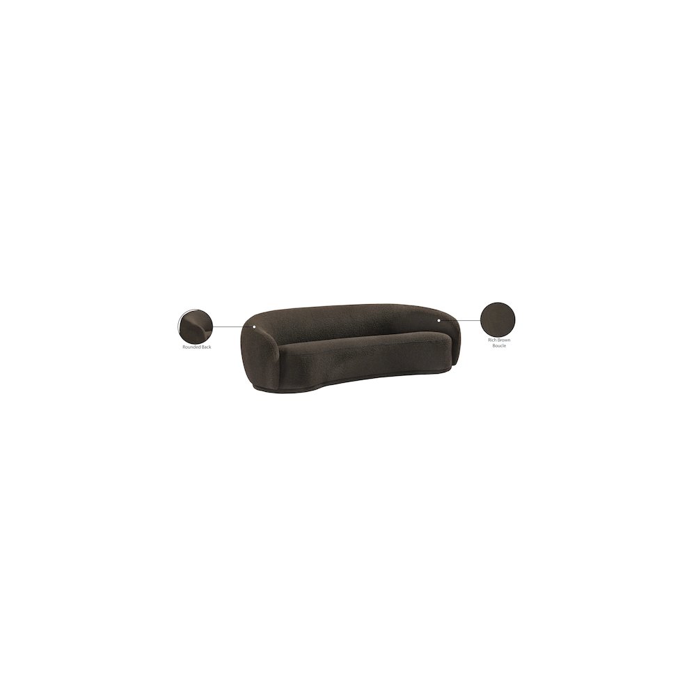 Hyde Brown Boucle Fabric Sofa