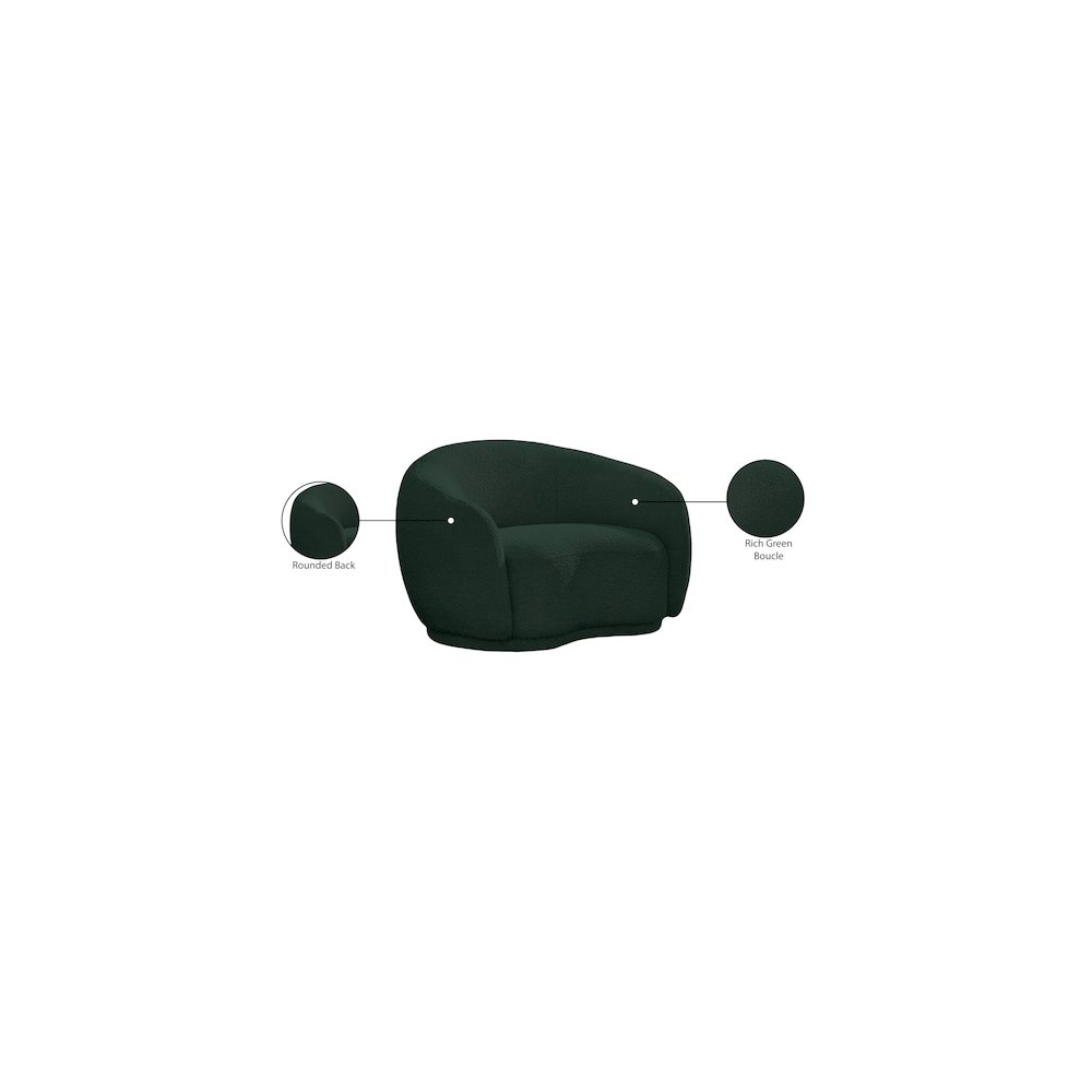 Hyde Green Boucle Fabric Chair