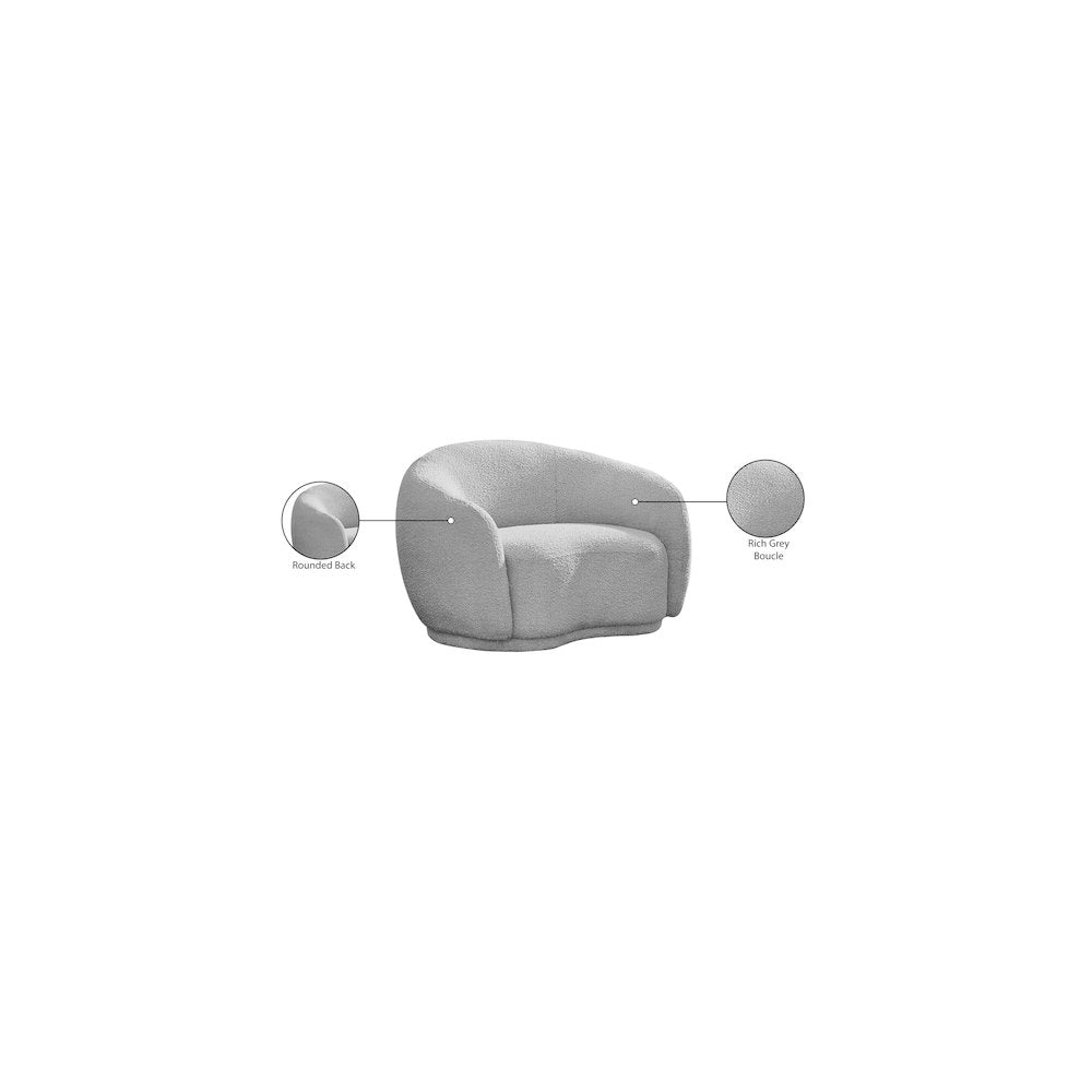Hyde Grey Boucle Fabric Chair