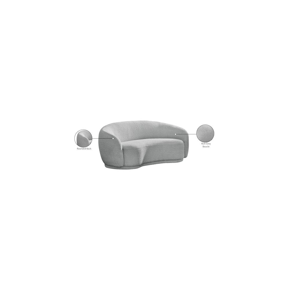 Hyde Grey Boucle Fabric Loveseat