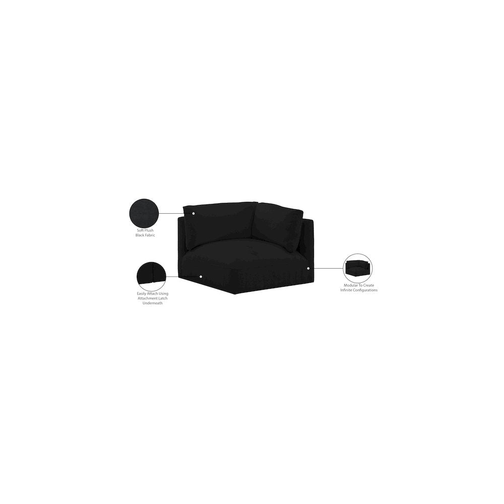 Ease Black Polyester Fabric Corner