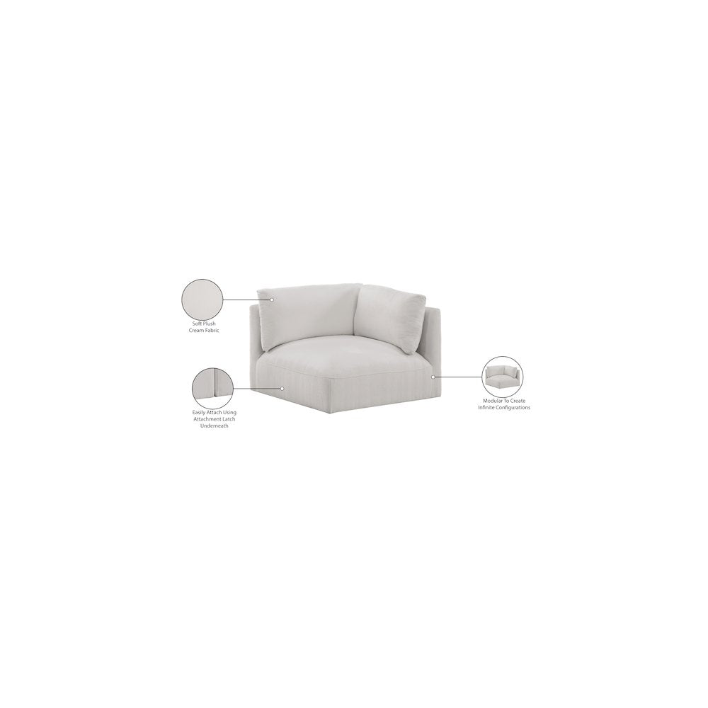 Ease Cream Polyester Fabric Corner