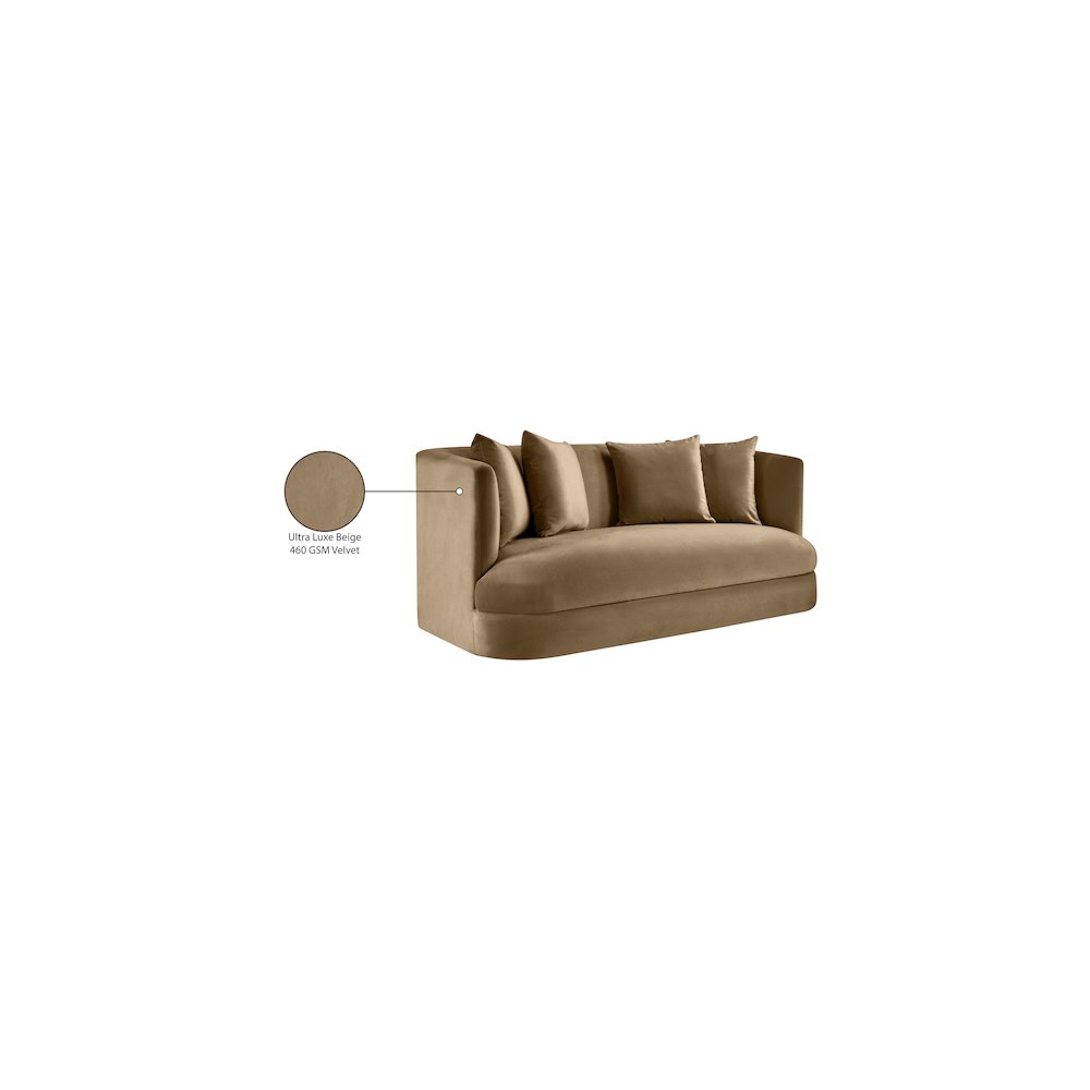Alder Beige Velvet Loveseat