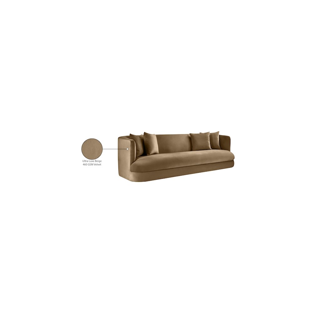 Alder Beige Velvet Sofa