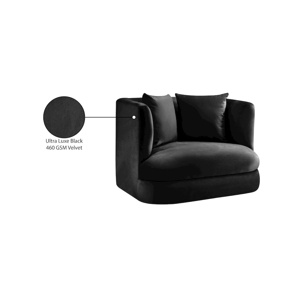 Alder Black Velvet Chair