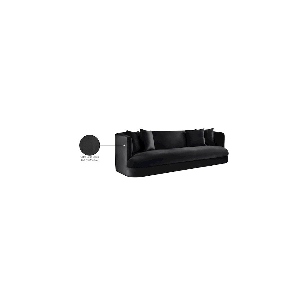 Alder Black Velvet Sofa