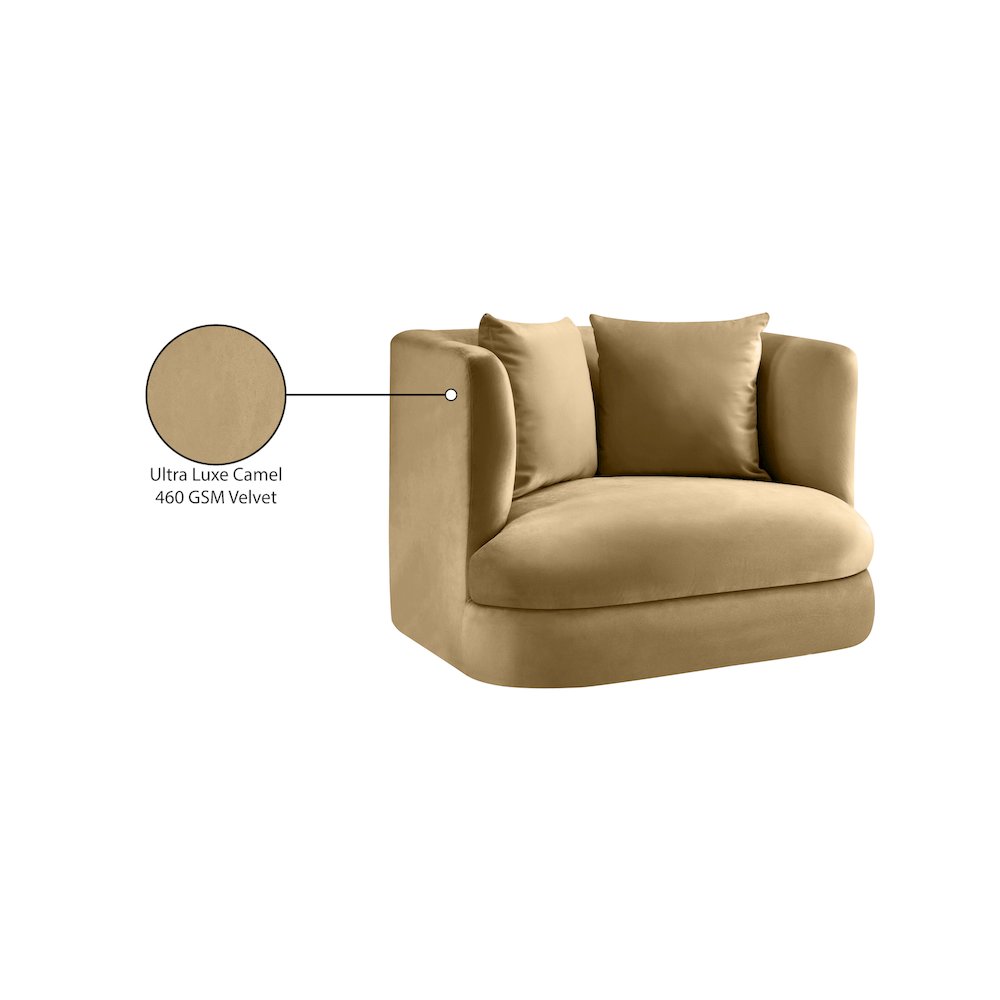 Alder Camel Velvet Chair