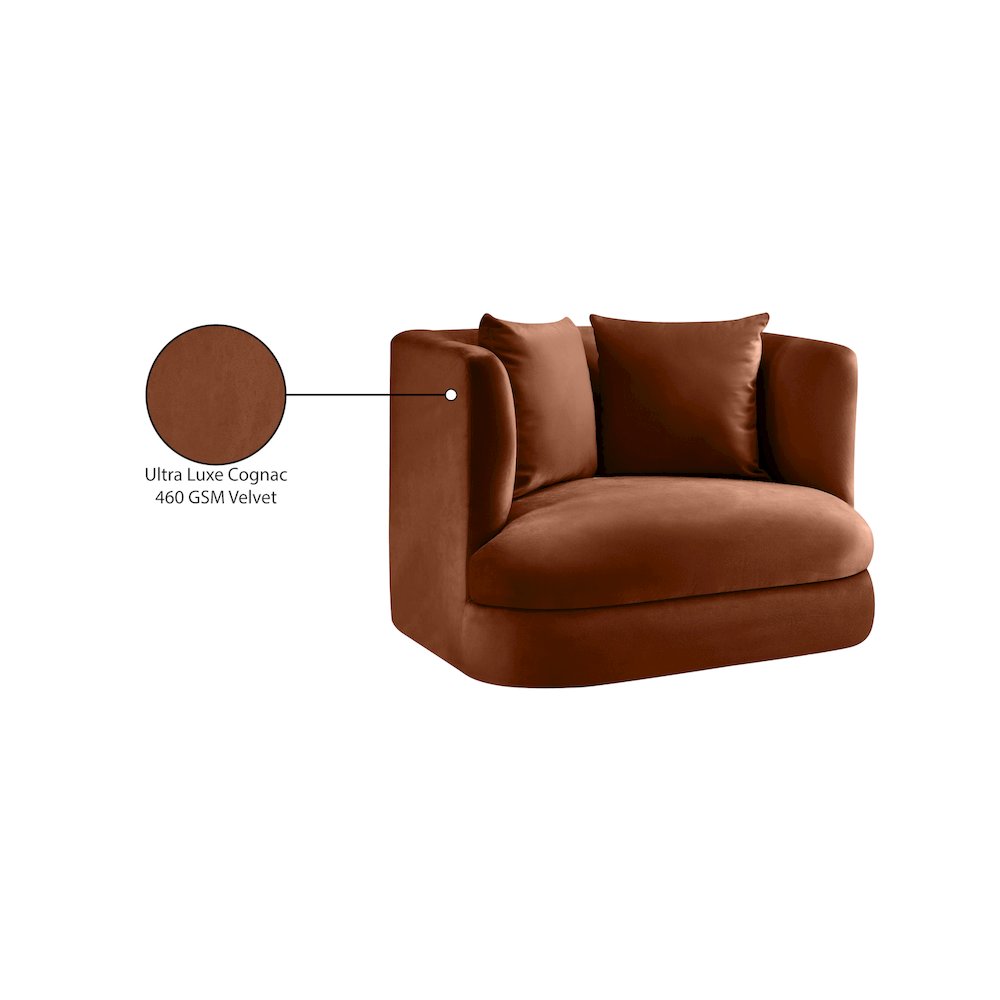 Alder Cognac Velvet Chair