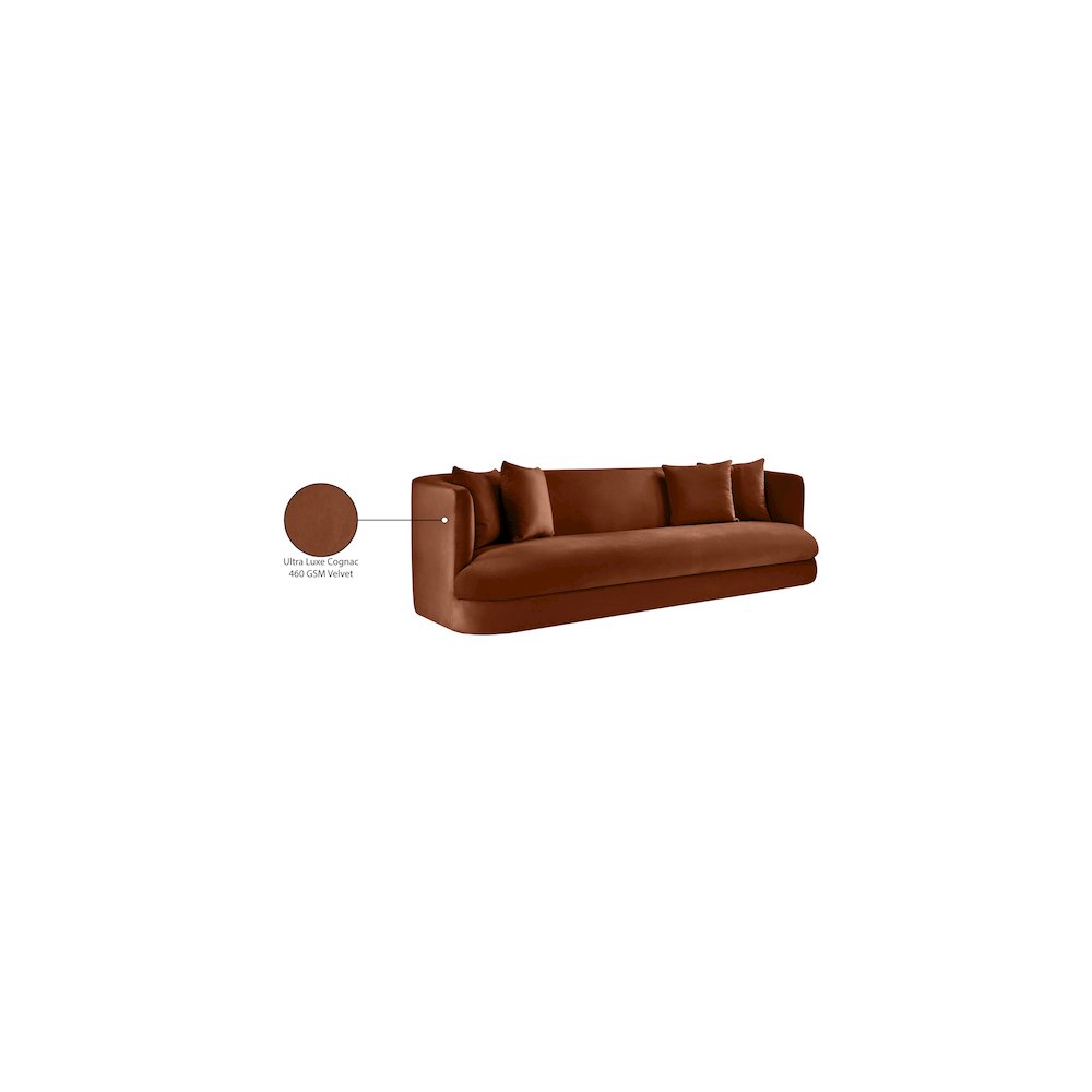 Alder Cognac Velvet Sofa