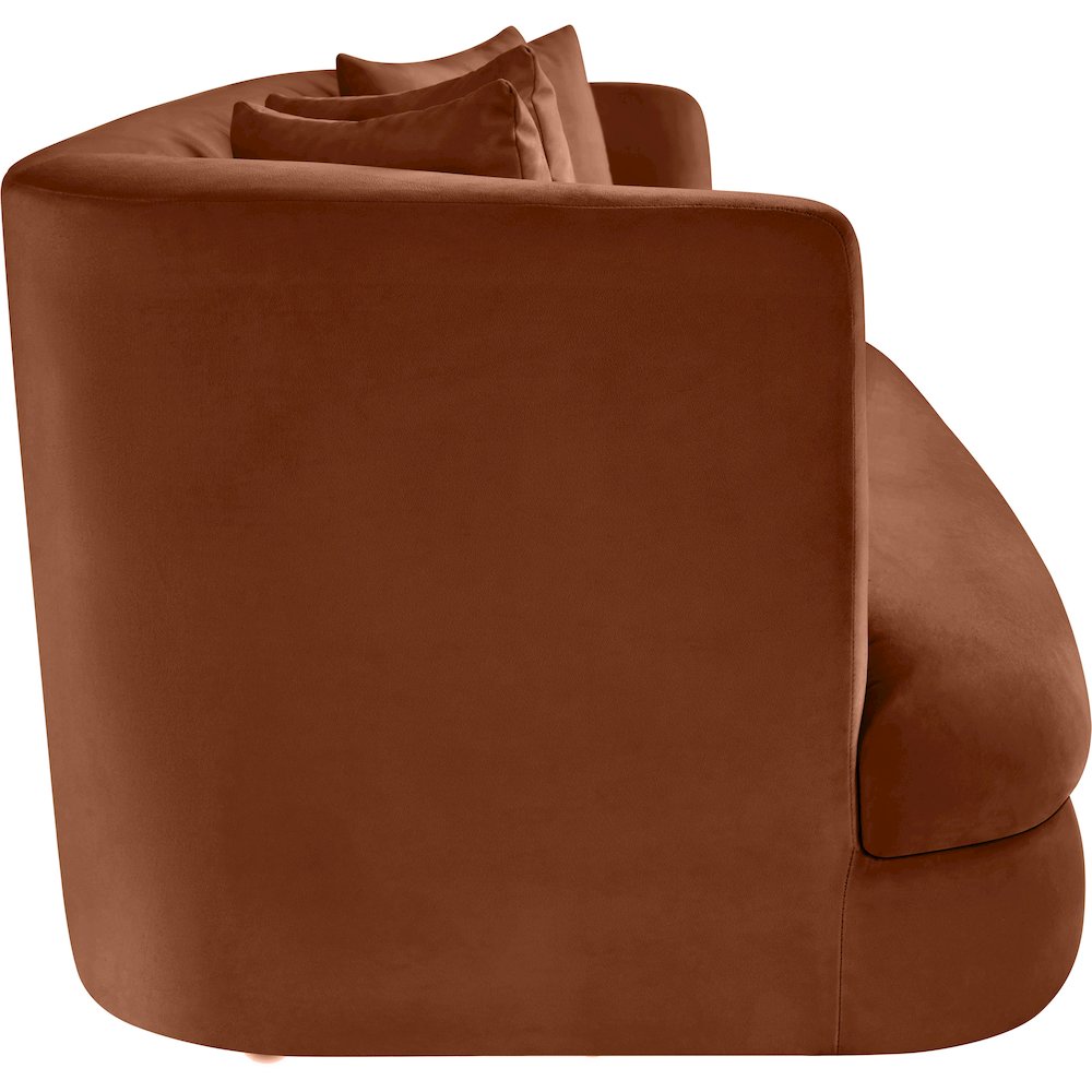 Alder Cognac Velvet Sofa