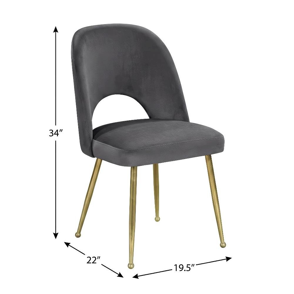 Gold Velvet Dining Chair Set of 2 with Contemporary Design