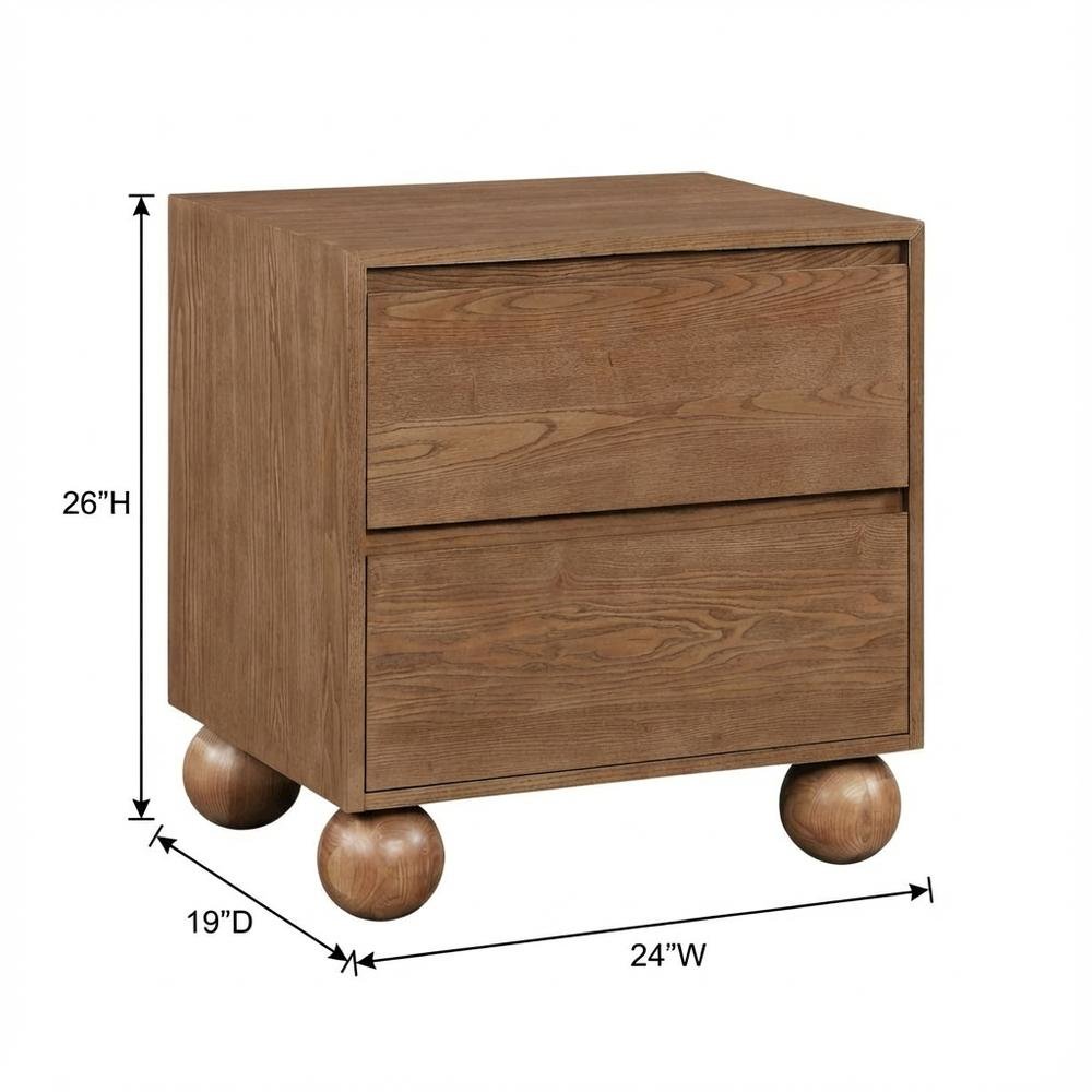 Walnut Nightstand with Art Deco Style and Elegant Finish