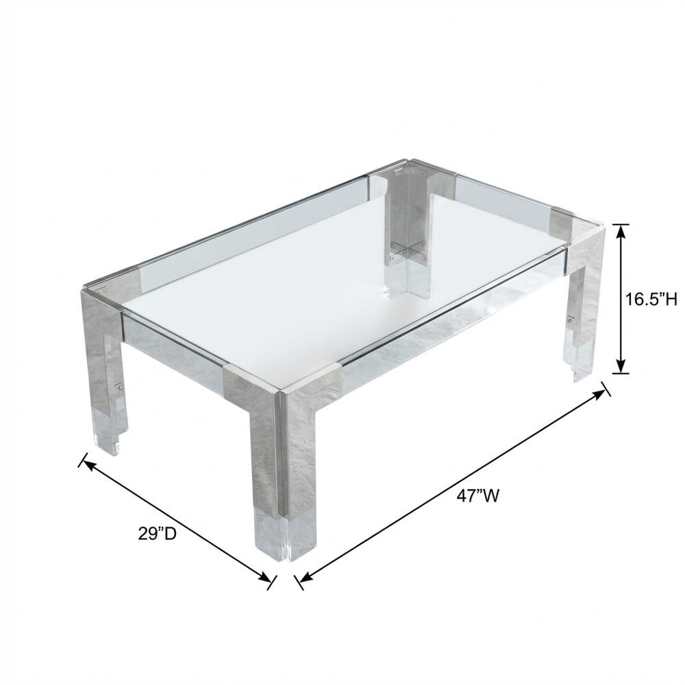 Contemporary Chrome Coffee Table with Sleek Finish and Modern Style