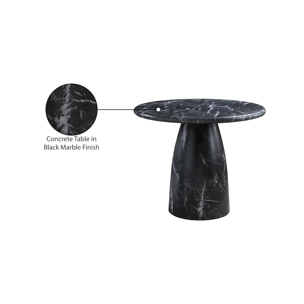 Cosenza Black 36" Marble Finish Concrete Dining Table