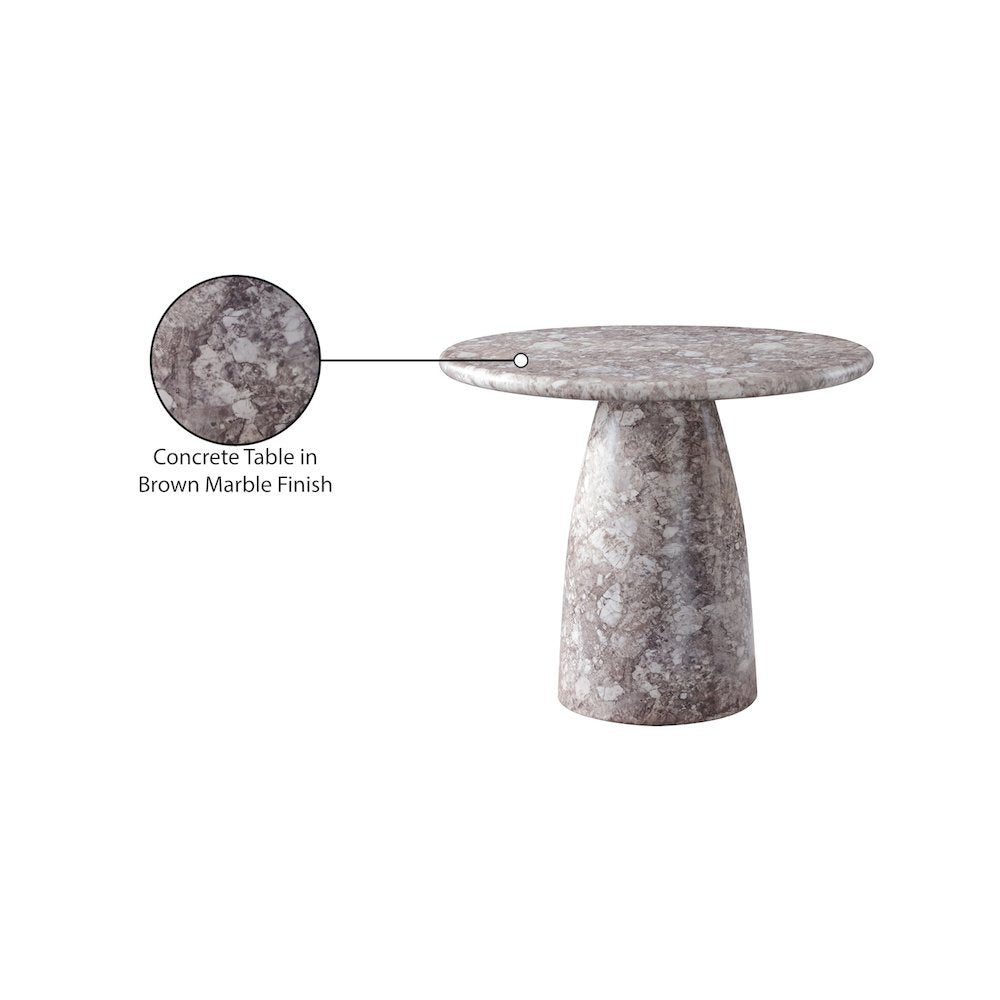 Cosenza Brown 36" Marble Finish Concrete Dining Table