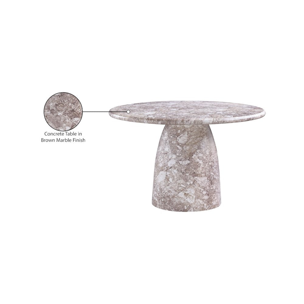 Cosenza Brown 48.5" Marble Finish Concrete Dining Table