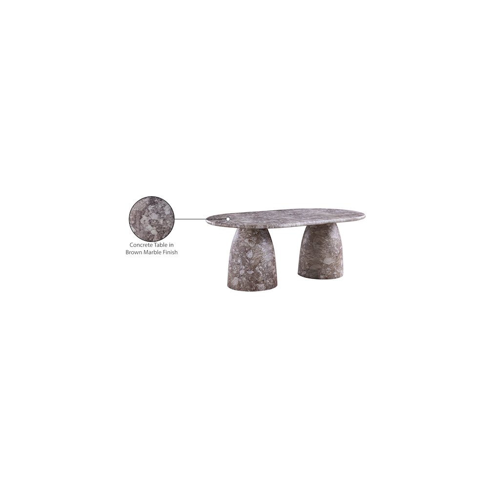 Cosenza Brown 78" Marble Finish Concrete Dining Table