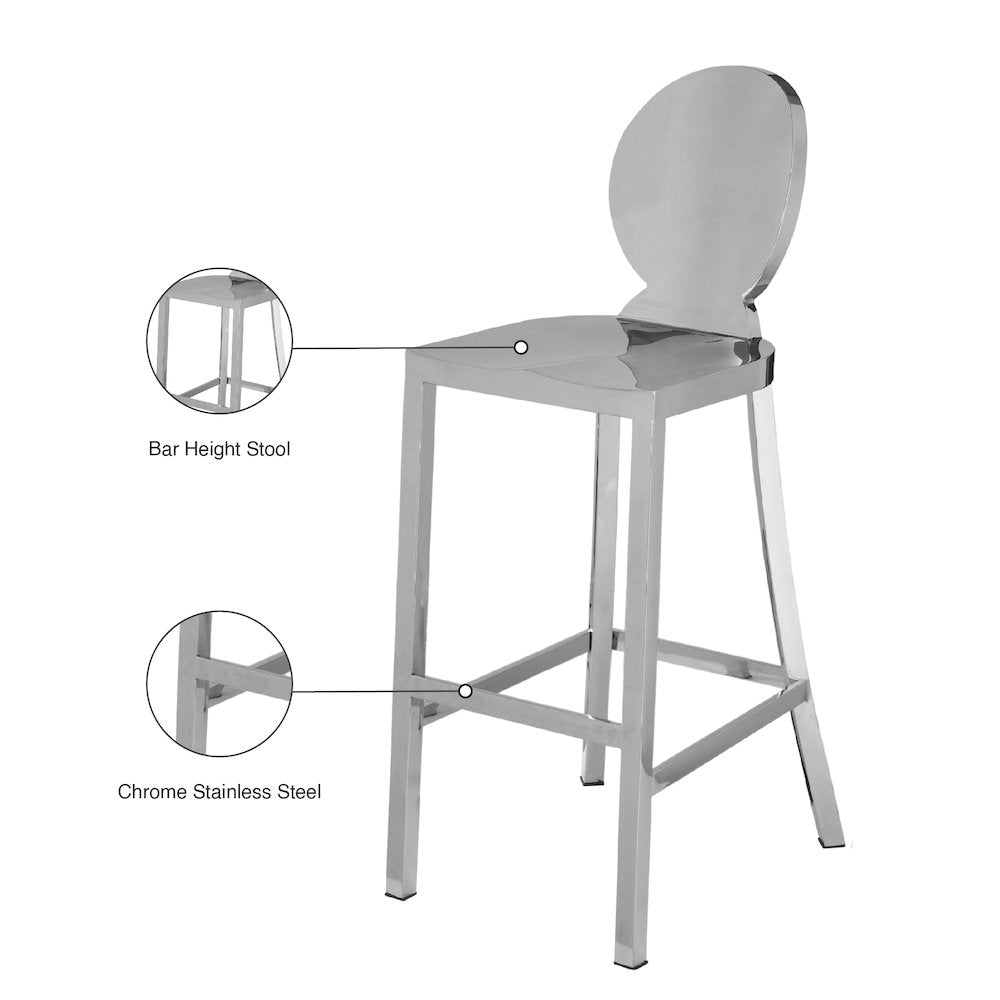 Maddox Chrome Stainless Steel Stool