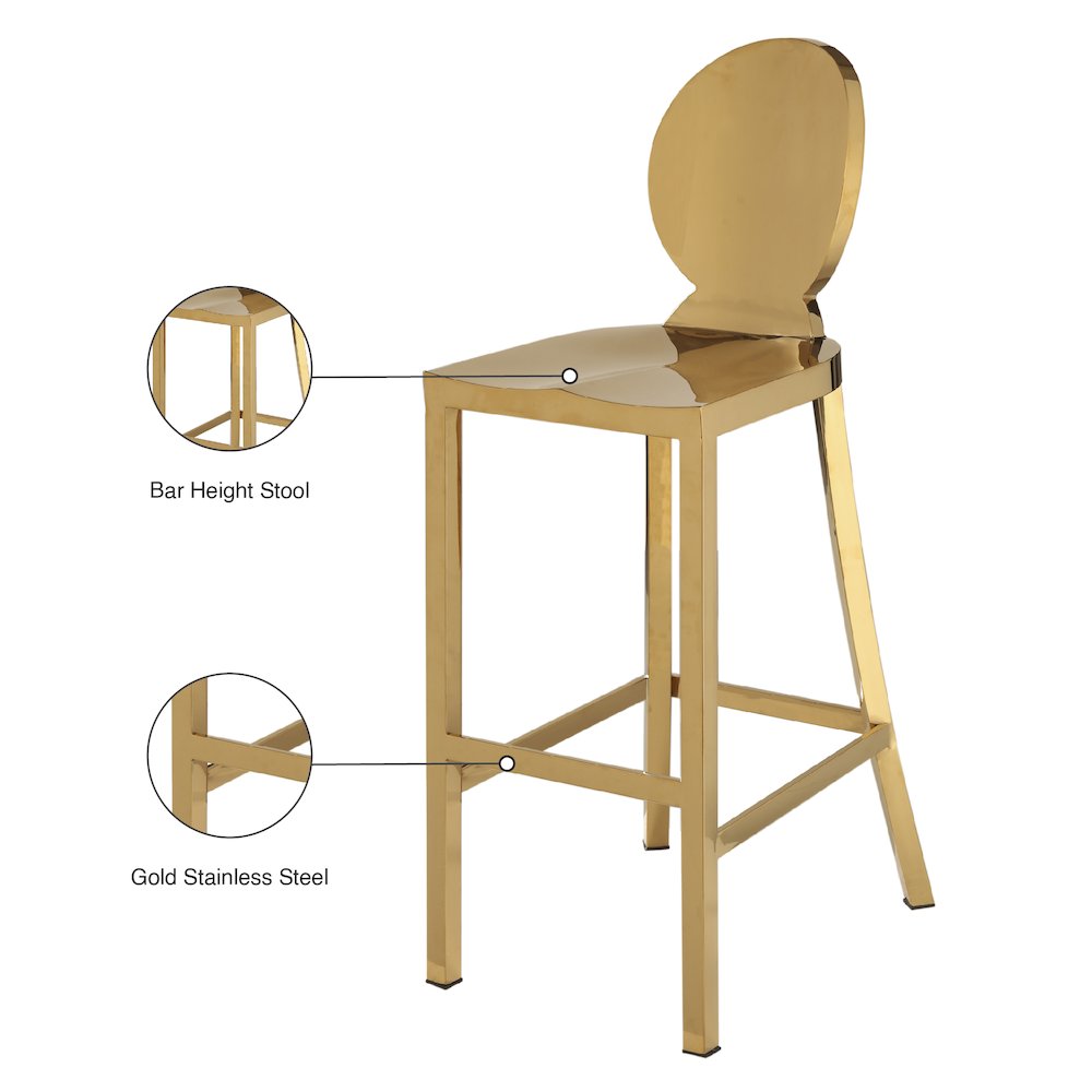 Maddox Gold Stainless Steel Stool