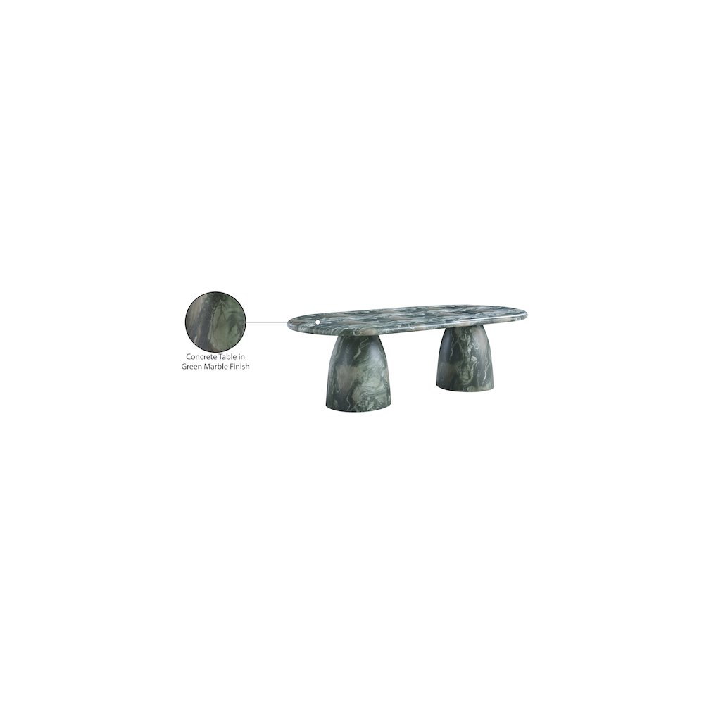 Cosenza Green 96" Marble Finish Concrete Dining Table
