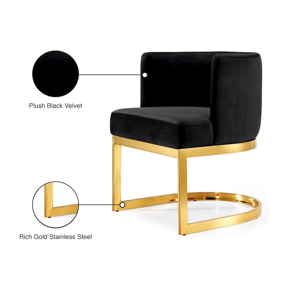 Gianna Black Velvet Dining Chair
