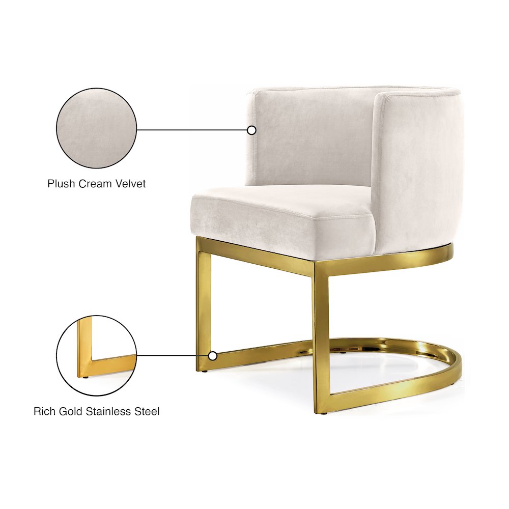 Gianna Cream Velvet Dining Chair
