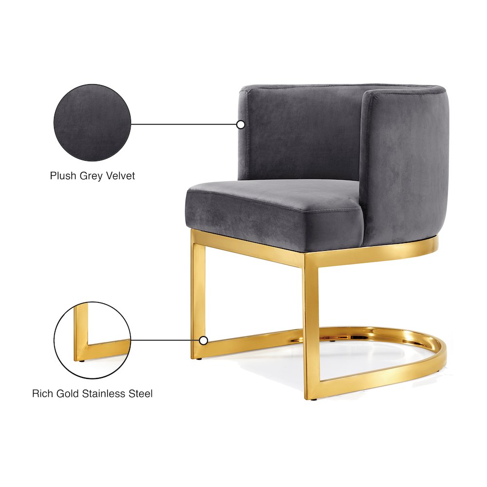 Gianna Grey Velvet Dining Chair