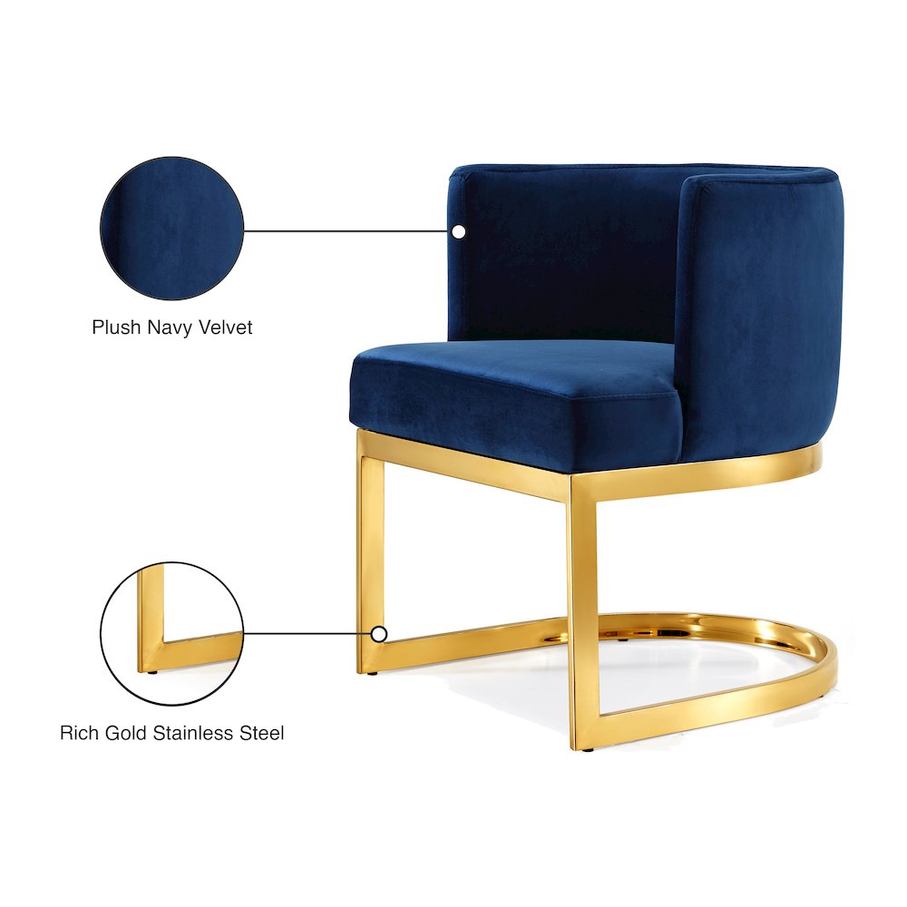 Gianna Navy Velvet Dining Chair
