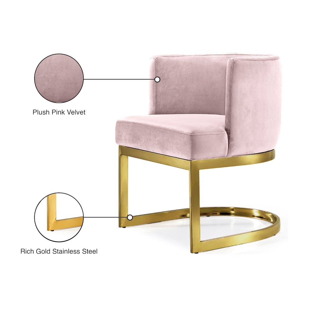 Gianna Pink Velvet Dining Chair