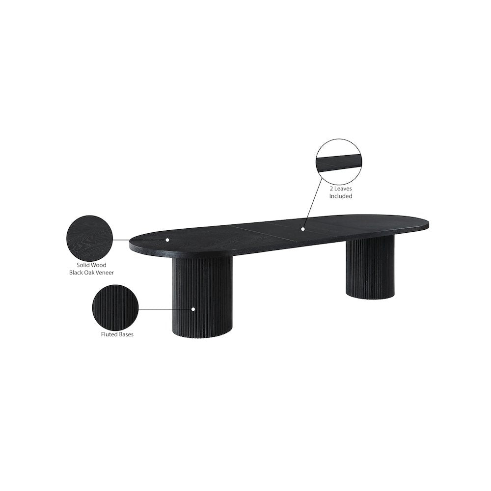 Belinda Black Oak Veneer Dining Table