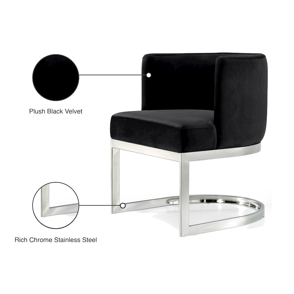 Gianna Black Velvet Dining Chair