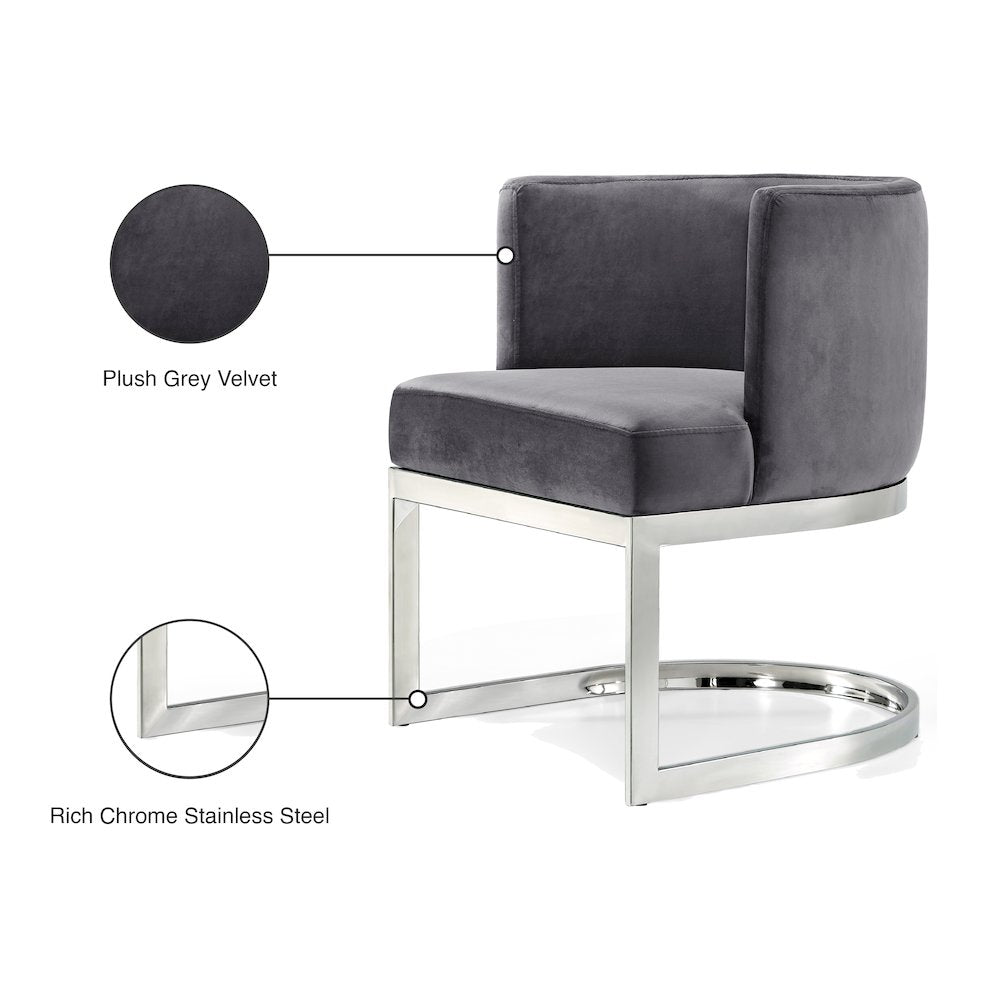 Gianna Grey Velvet Dining Chair