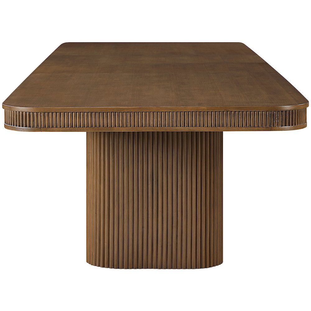 Mohari 112" / 160" Brown Solid Wood And Oak Veneer Dining Table (3 Boxes)
