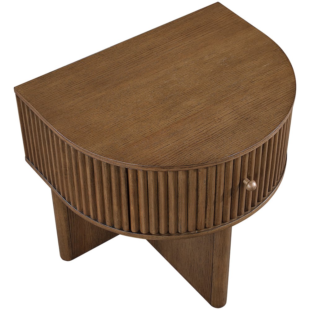Cortland Brown Acacia Veneer And Solid Wood Night Stand