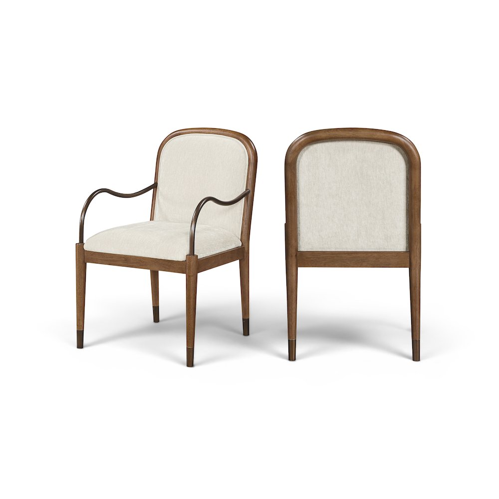 Cambria Cream Performance Fabric Upholstered Dining Arm Chair