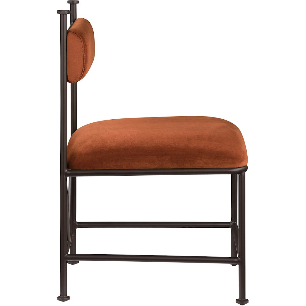 Monarch Cognac Velvet Performance Fabric Upholstered Dining Chair, Set of 2