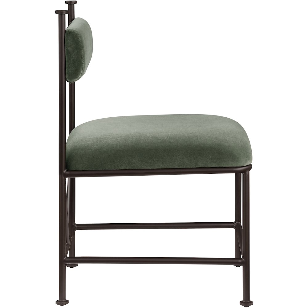 Monarch Green Velvet Performance Fabric Upholstered Dining Chair, Set of 2