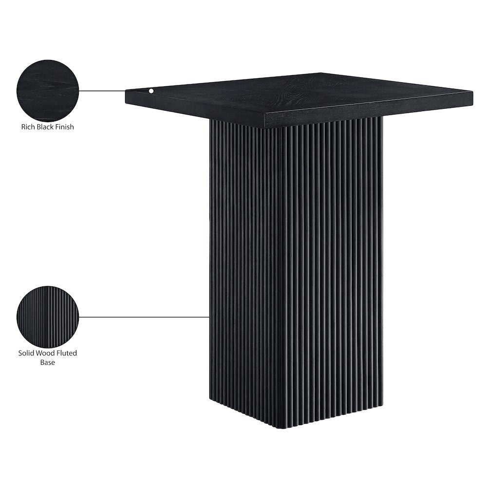 Belinda Black Oak Veneer And Solid Wood Bar Height Table