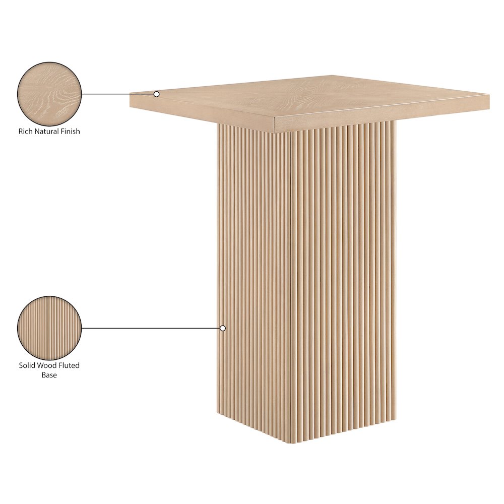 Belinda Natural Oak Veneer And Solid Wood Bar Height Table