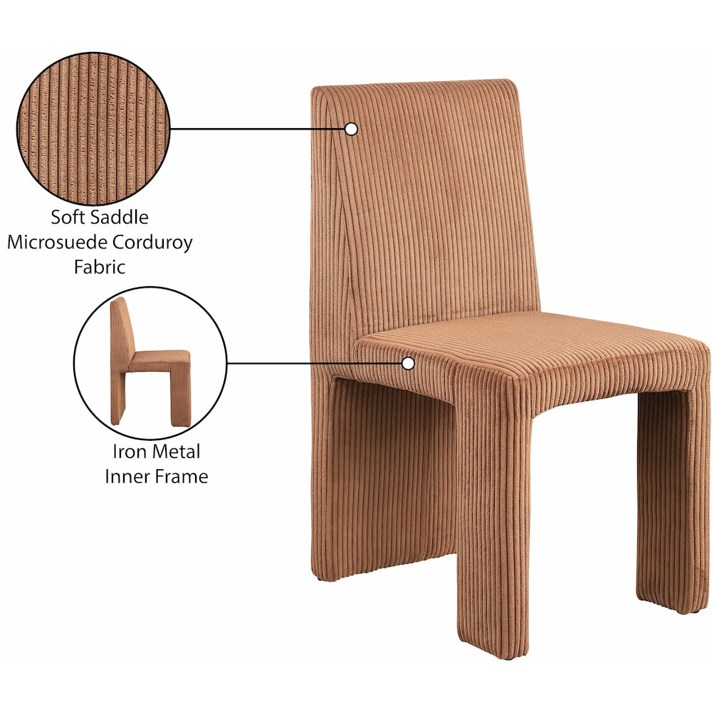 Benson Saddle Microsuede Corduroy Fabric Dining Chair, Set of 2
