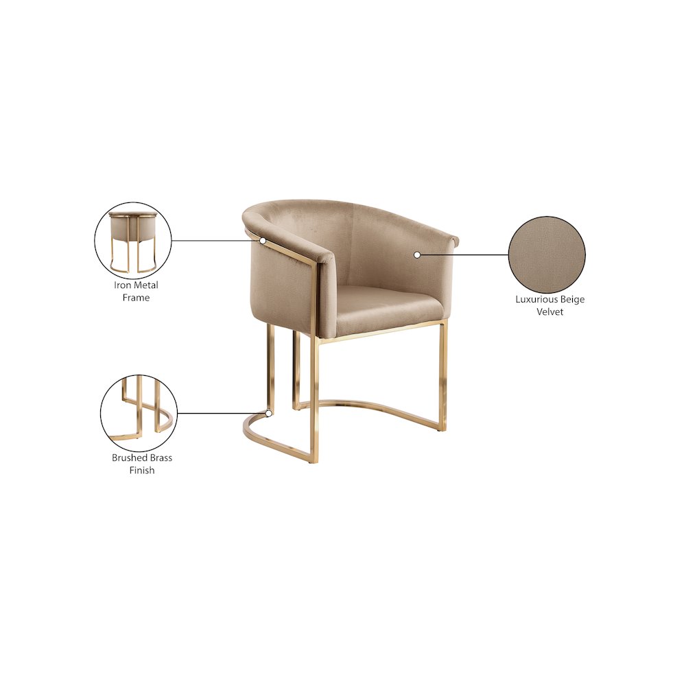 Tierra Beige Velvet Dining Chair