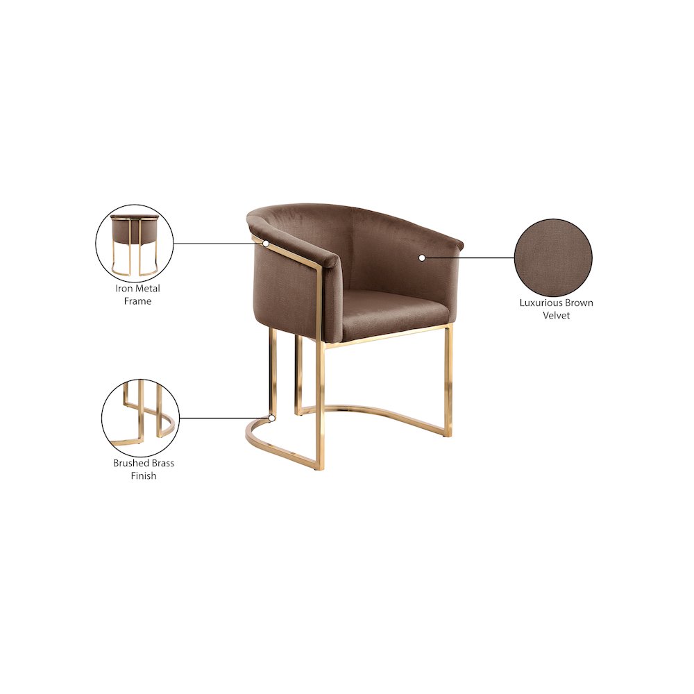 Tierra Brown Velvet Dining Chair