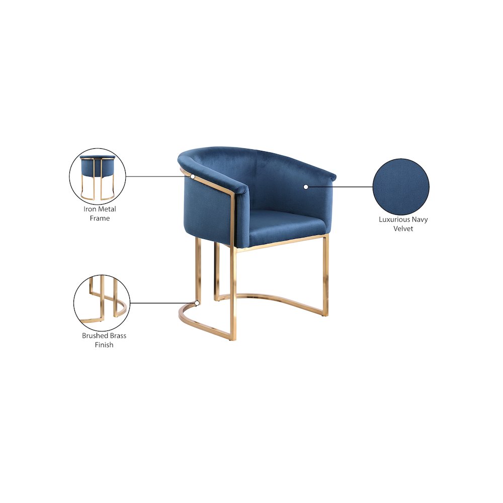 Tierra Navy Velvet Dining Chair