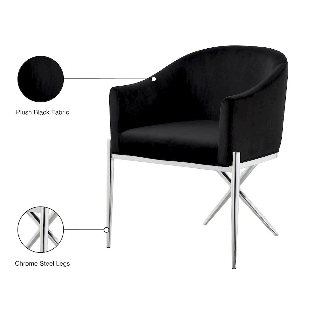 Xavier Black Velvet Dining Chair