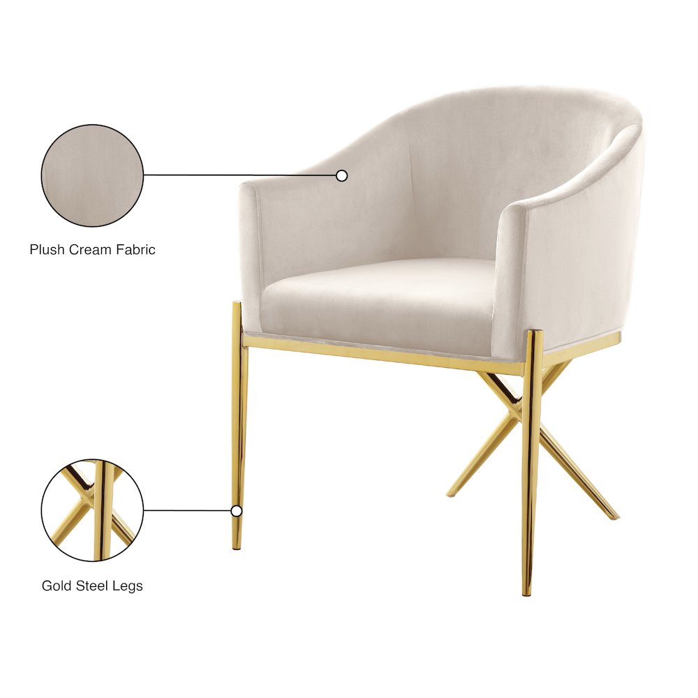 Xavier Cream Velvet Dining Chair