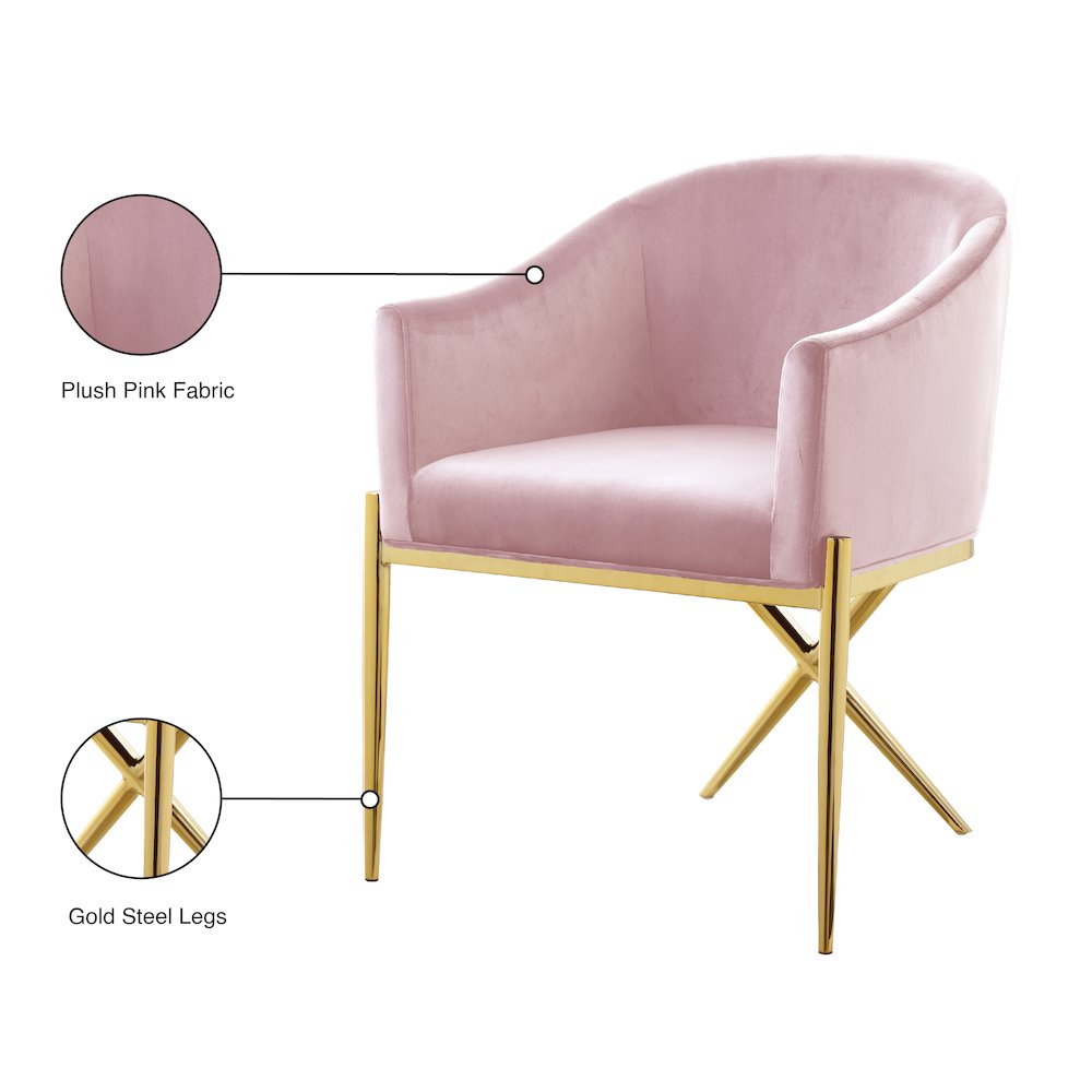 Xavier Pink Velvet Dining Chair