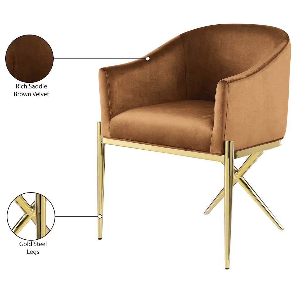 Xavier Saddle Velvet Dining Chair