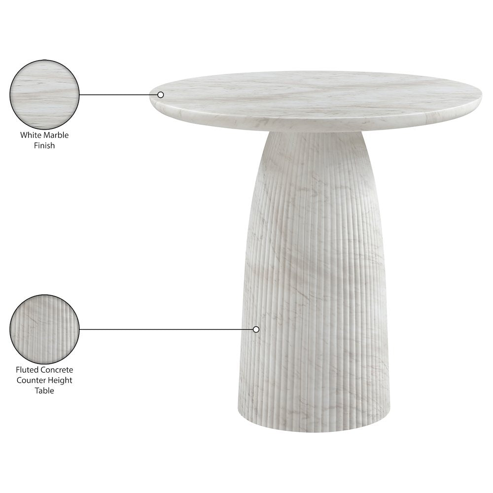 Venosa White Concrete Indoor/Outdoor Counter Height Table