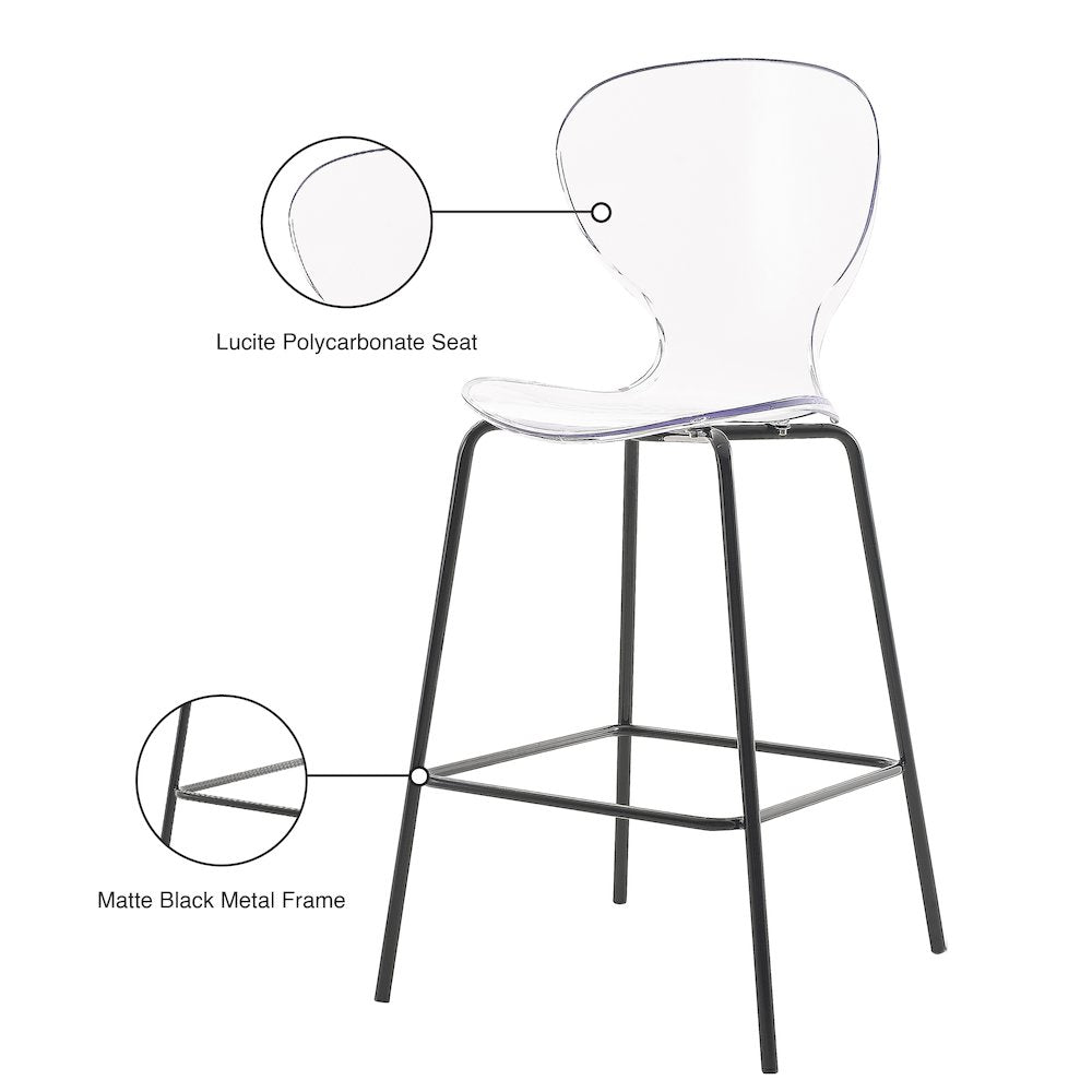 Clarion Matte Black Stool, Set of 2