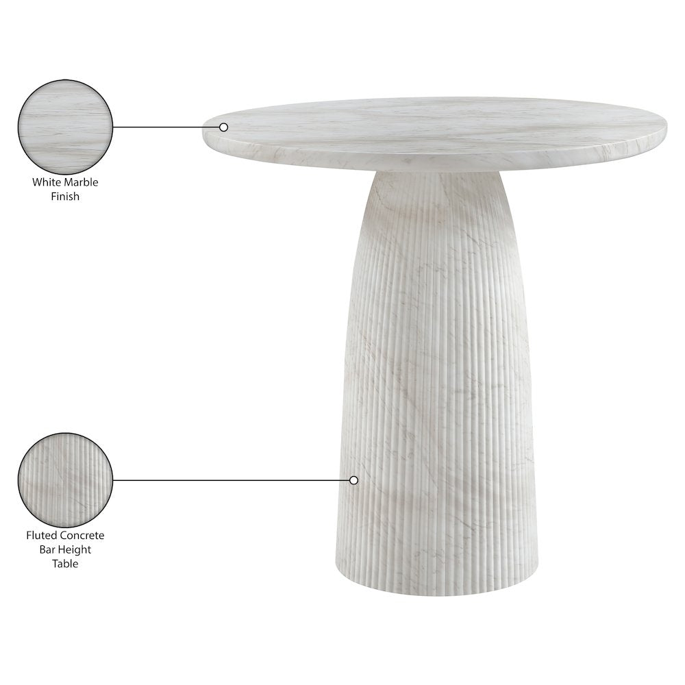 Venosa White Concrete Indoor/Outdoor Bar Table